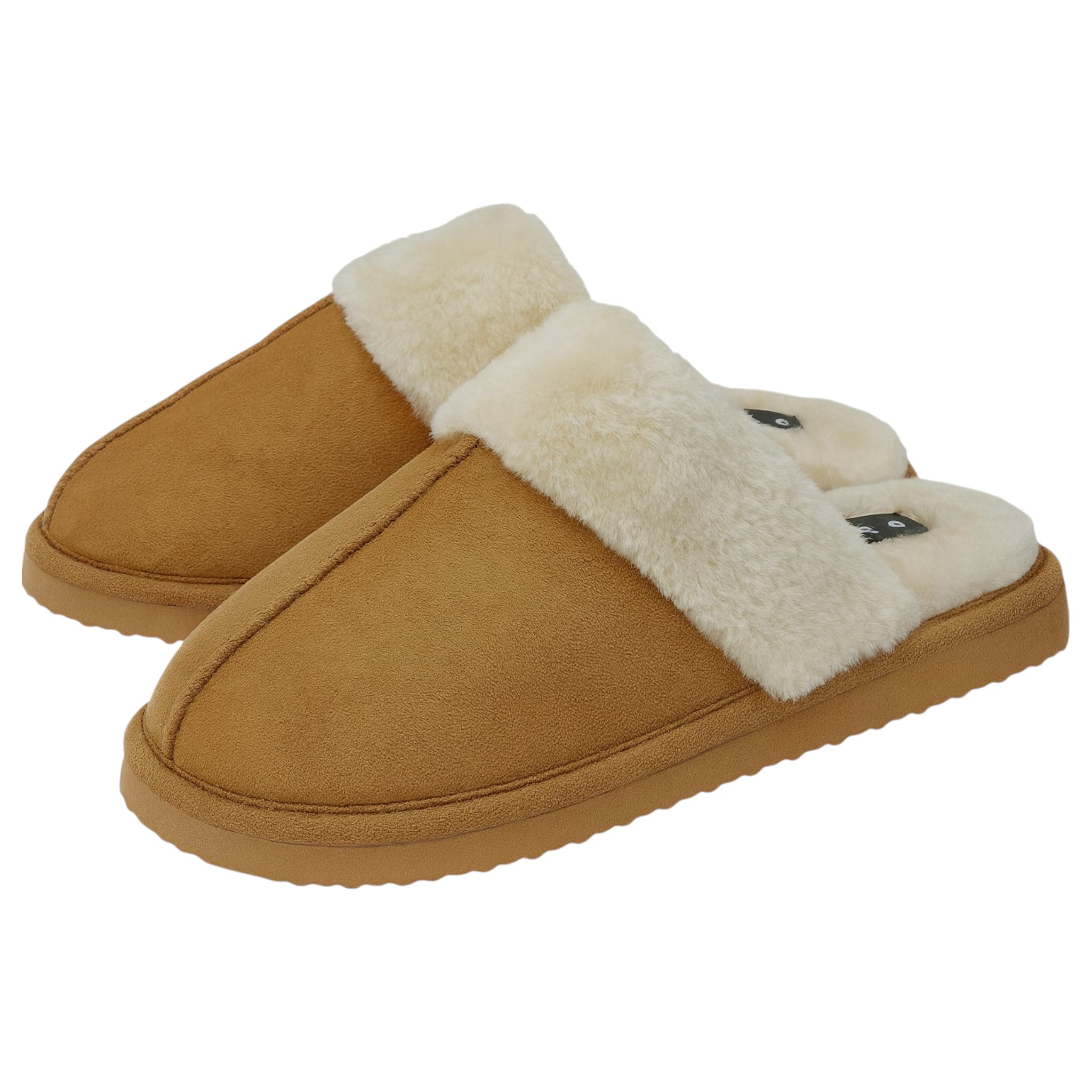 Ladies Dunlop footwear women’s mule slippers for indoor comfort with memory foam in chestnut